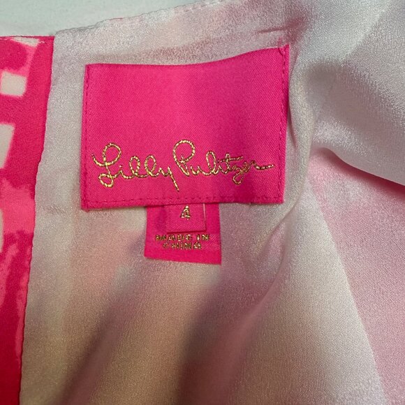 Lilly Pulitzer Avalyn Stretch Dress Size 4 Feelin Beachy Pink Tropics EUC - Picture 6 of 11